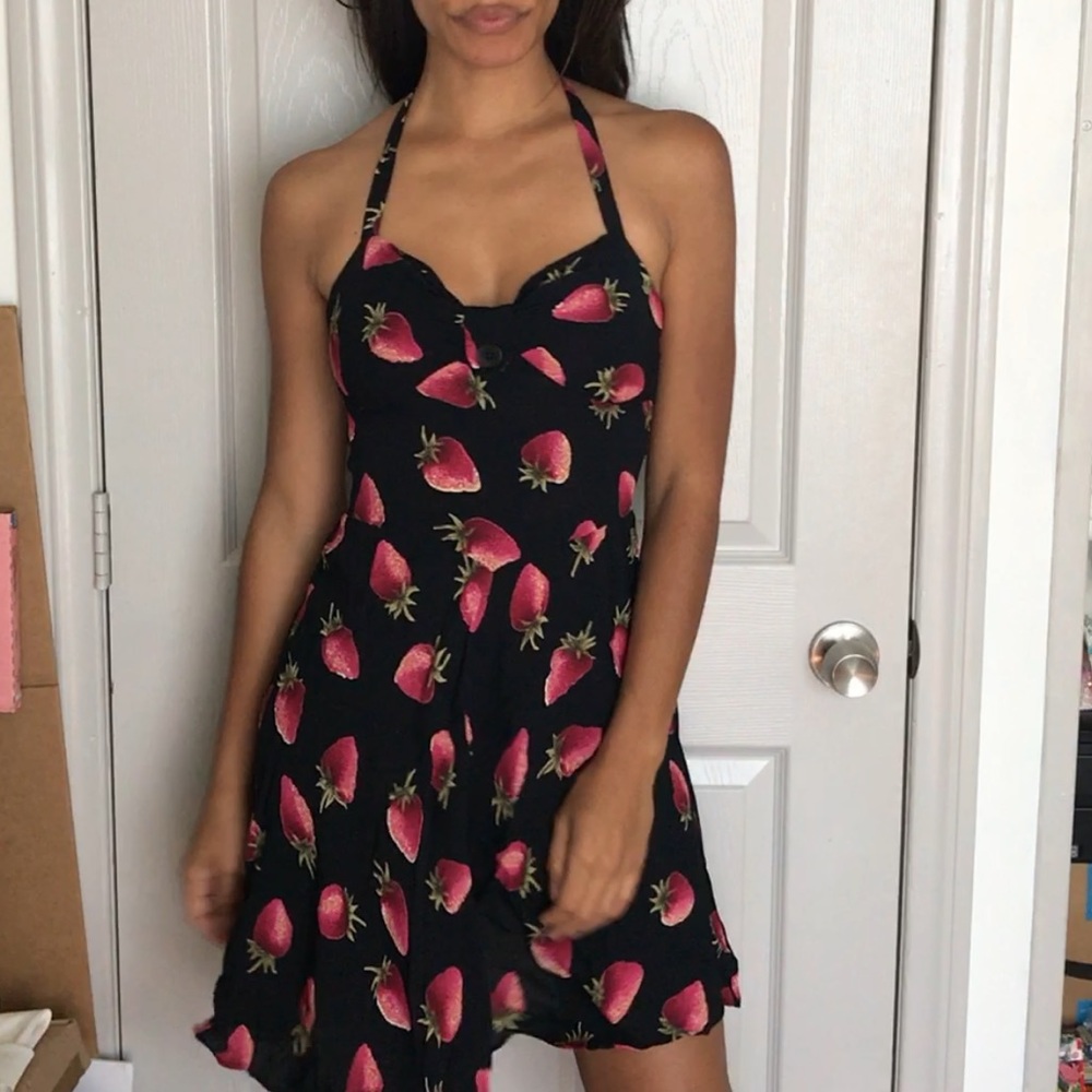 Reformation strawberry halter dress